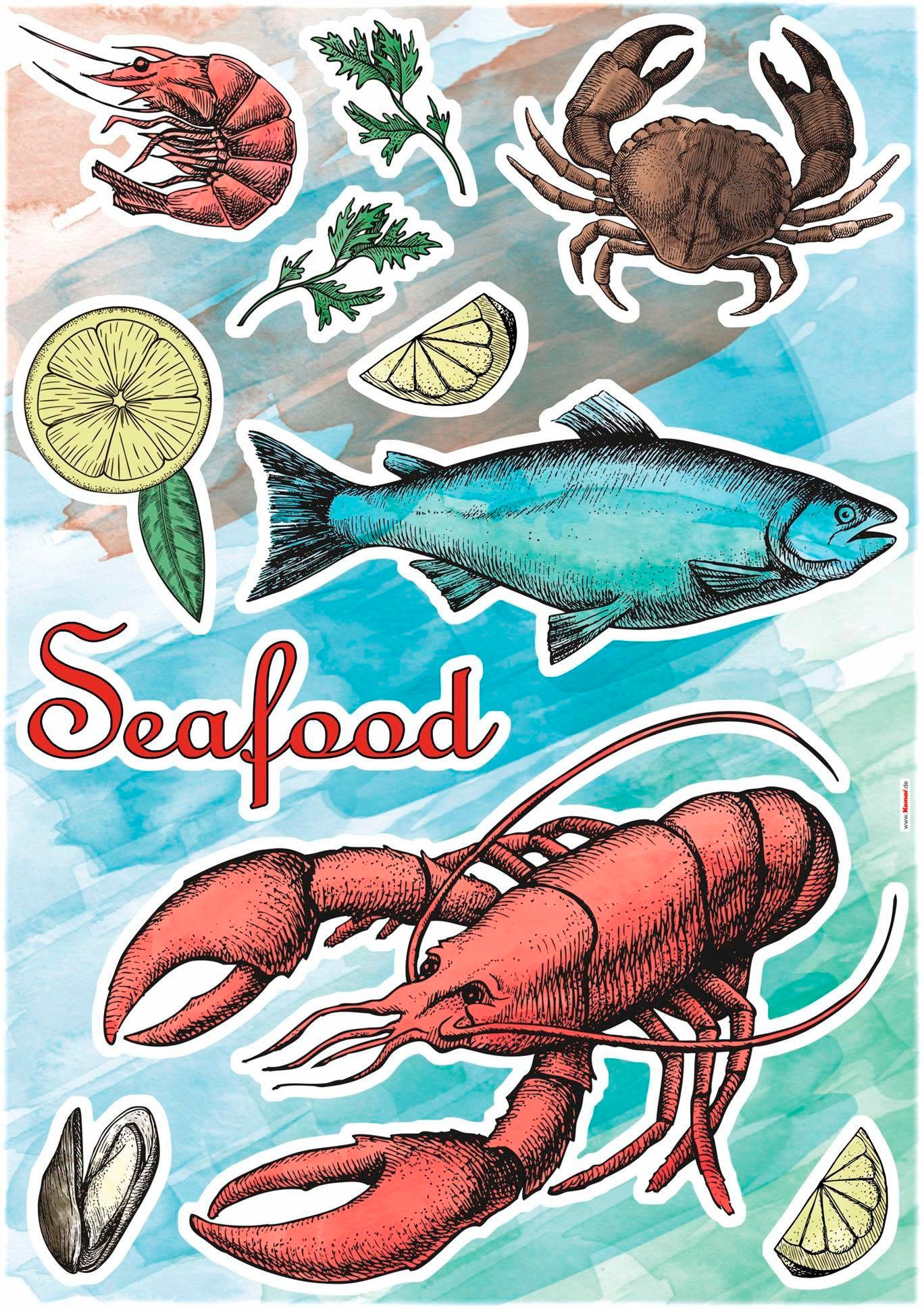 Komar Wandtattoo "Seafood" von Komar