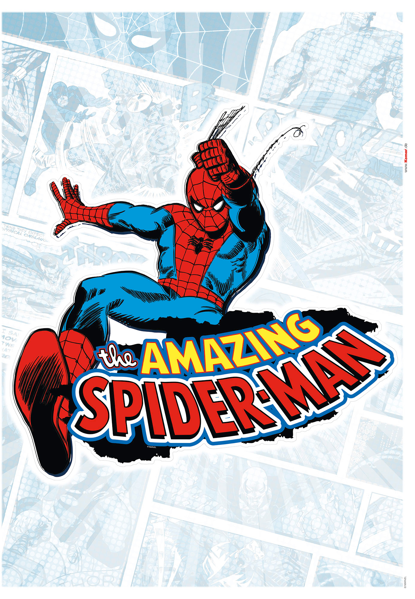Komar Wandtattoo "Spider-Man Comic Classic - Größe 50 x 70 cm" selbstklebend, Wandsticker, Kinderzimmer von Komar