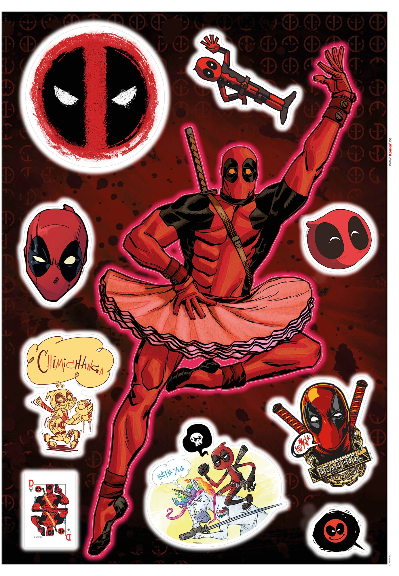 Komar Wandtattoo "Deadpool Derppool", (10 St.) von Komar