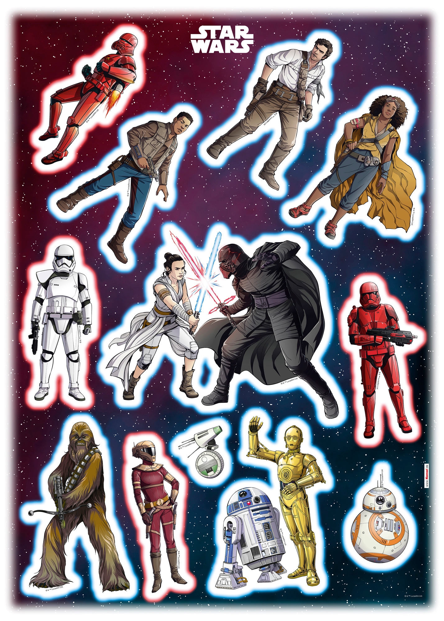 Komar Wandtattoo "Star Wars Heroes Villains", (12 St.) von Komar