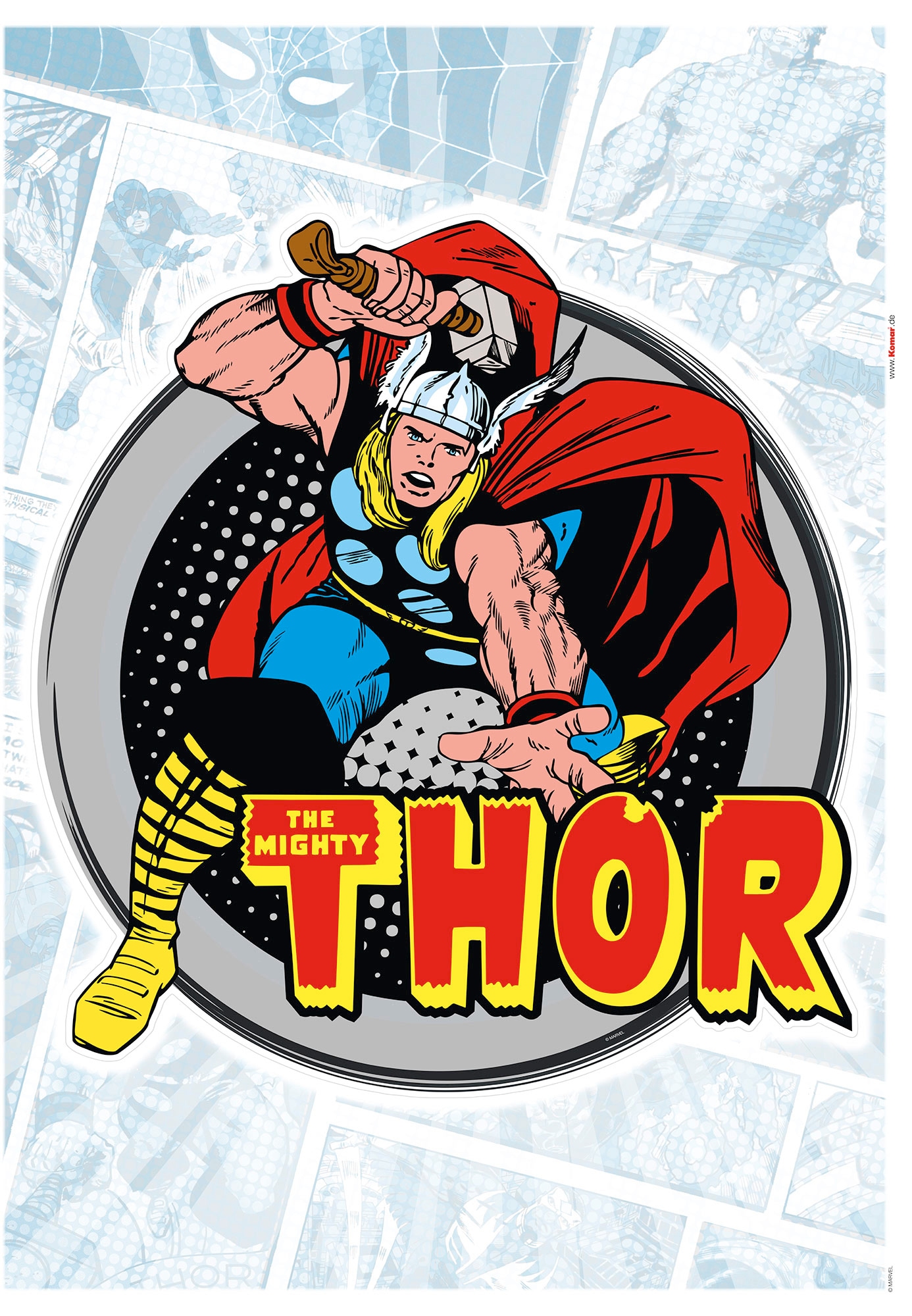 Komar Wandtattoo "Thor Comic Classic - Größe 50 x 70 cm" selbstklebend, Wandsticker, Kinderzimmer von Komar