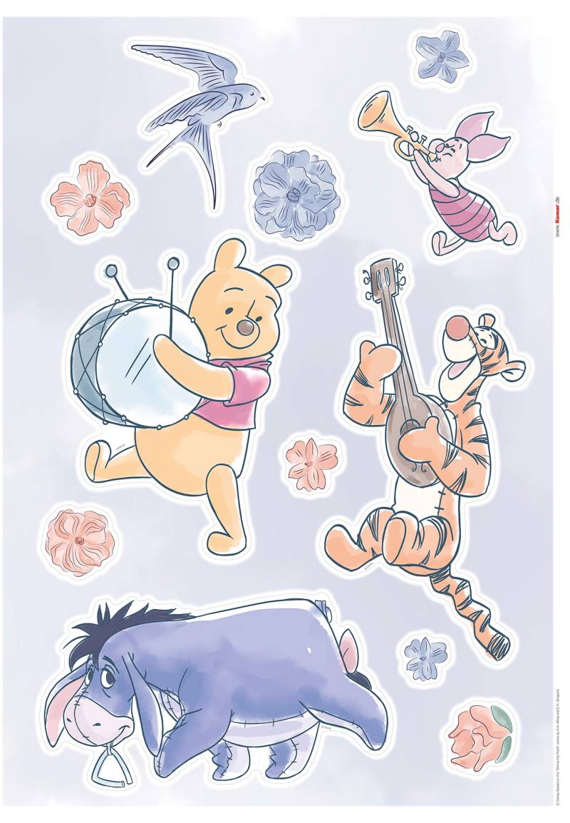Komar Wandtattoo "Winnie the Pooh - Flowers & Music - Größe 50 x 70 cm" selbstklebend, Wandsticker, Kinderzimmer von Komar