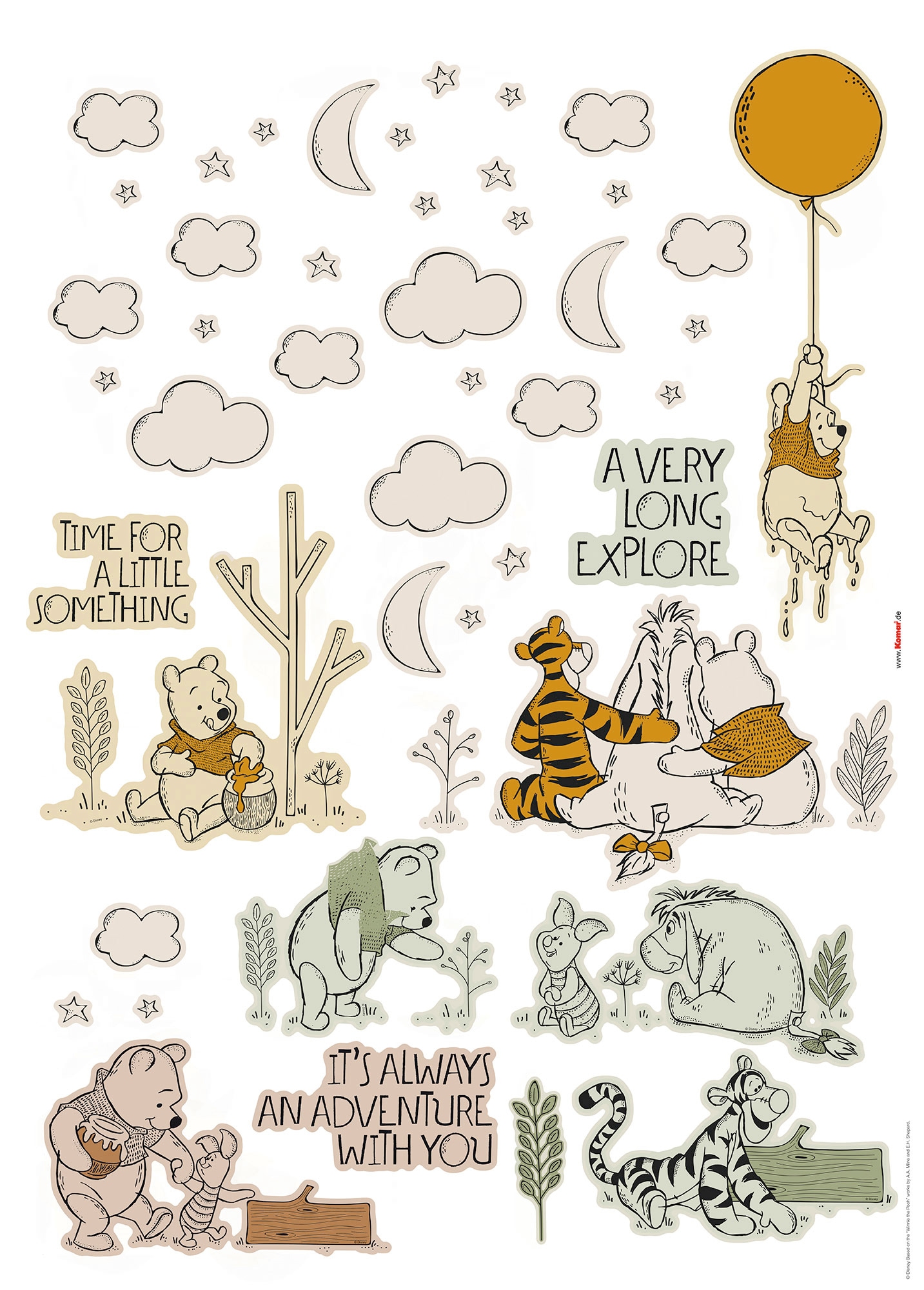 Komar Wandtattoo "Winnie the Pooh Woodland - Größe 50 x 70 cm" selbstklebend, Wandsticker, Kinderzimmer von Komar