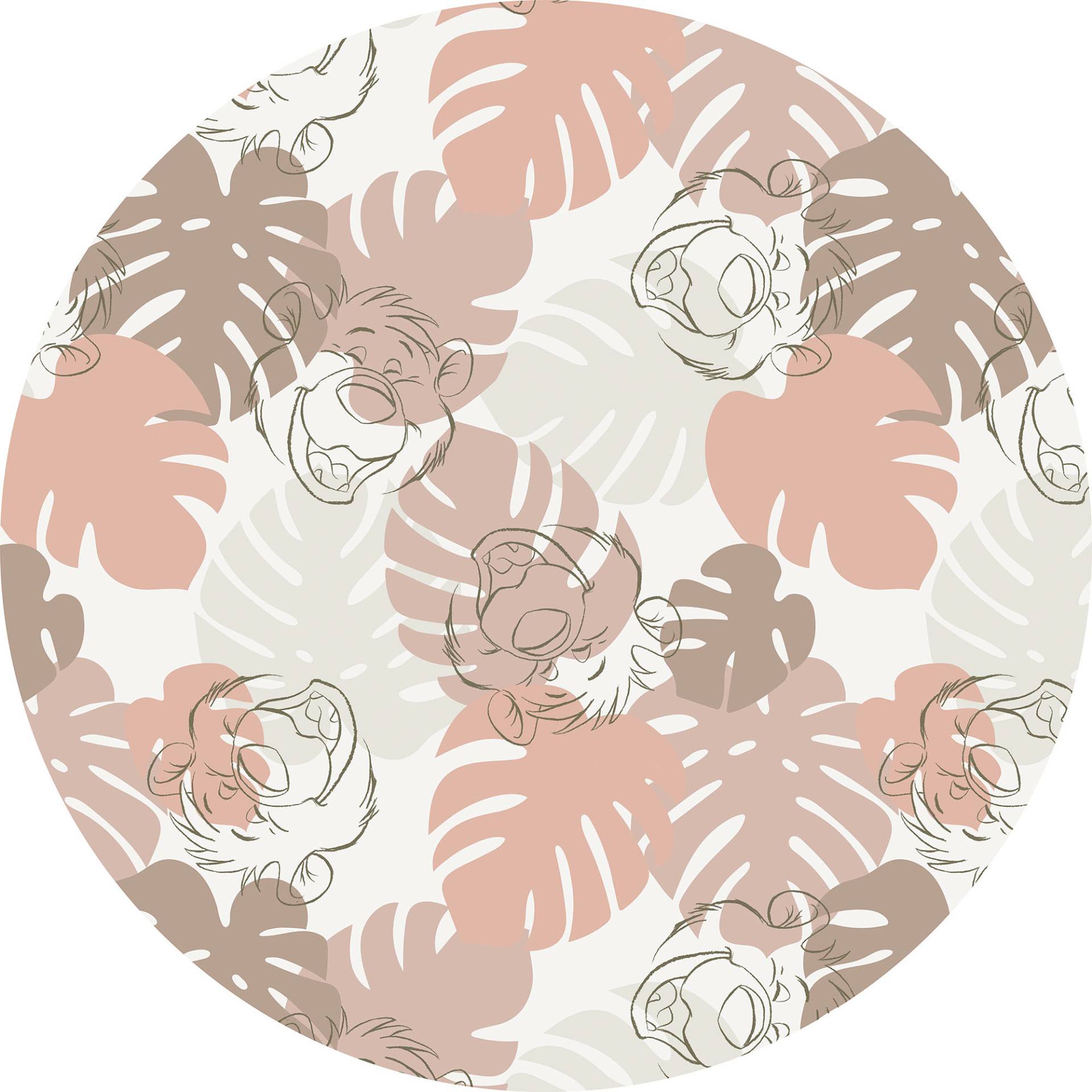 Komar Wandtattoo "selbstklebendes Vlies - Jungle Joy - Größe 125 x 125 cm" rund und selbstklebend von Komar