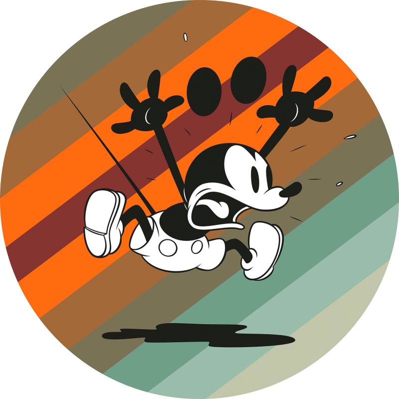 Komar Wandtattoo "selbstklebendes Vlies - Mickey Mouse up and away - Größe 125 x 125 cm" rund und selbstklebend von Komar