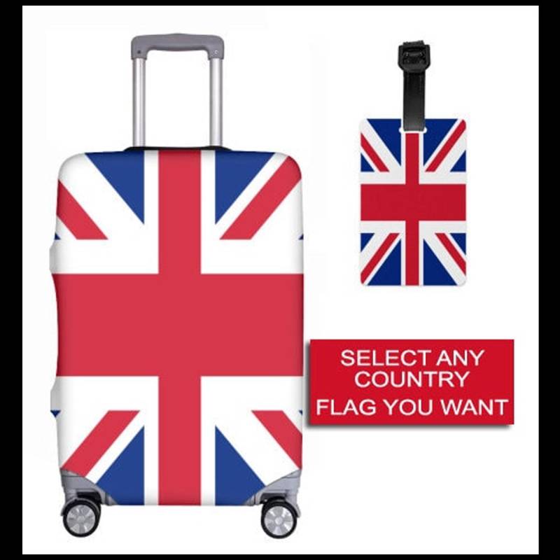 Custom/Personalizable Flag Luggage Cover With Or Without Tag Set, Suitcase Cover, Cover(Select Any Country You Want von Kombitrix