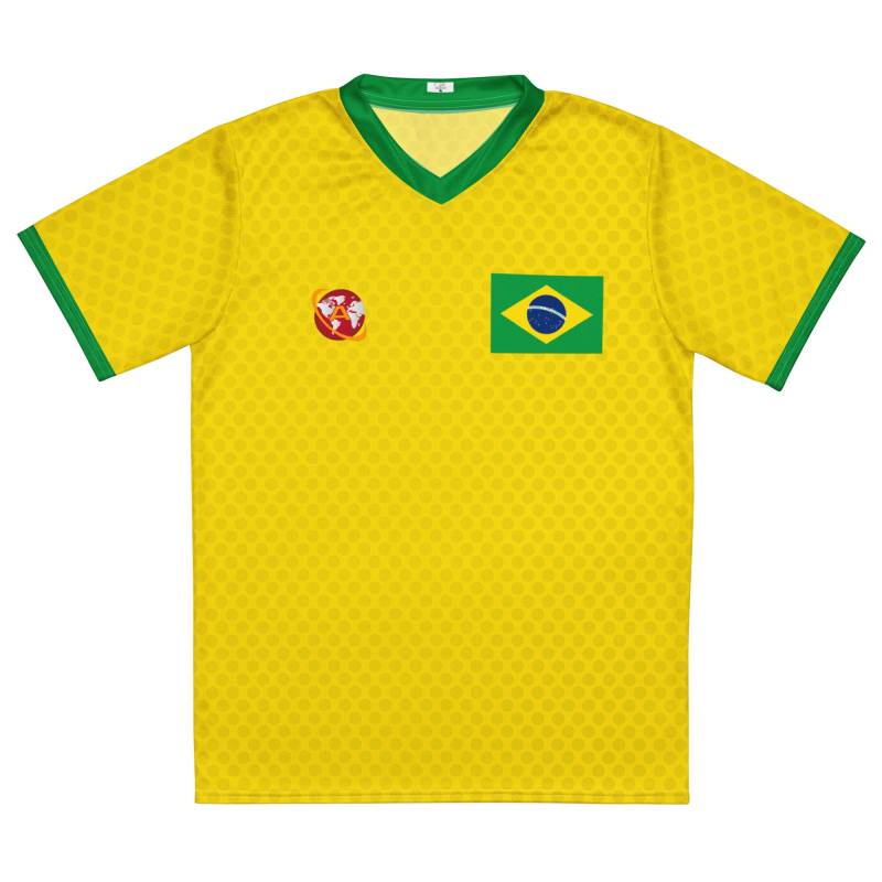 Personalisable Brazil Unisex Soccer/Football Jersey Personalisable Brazil Unisex Soccer/Football Jersey von Kombitrix