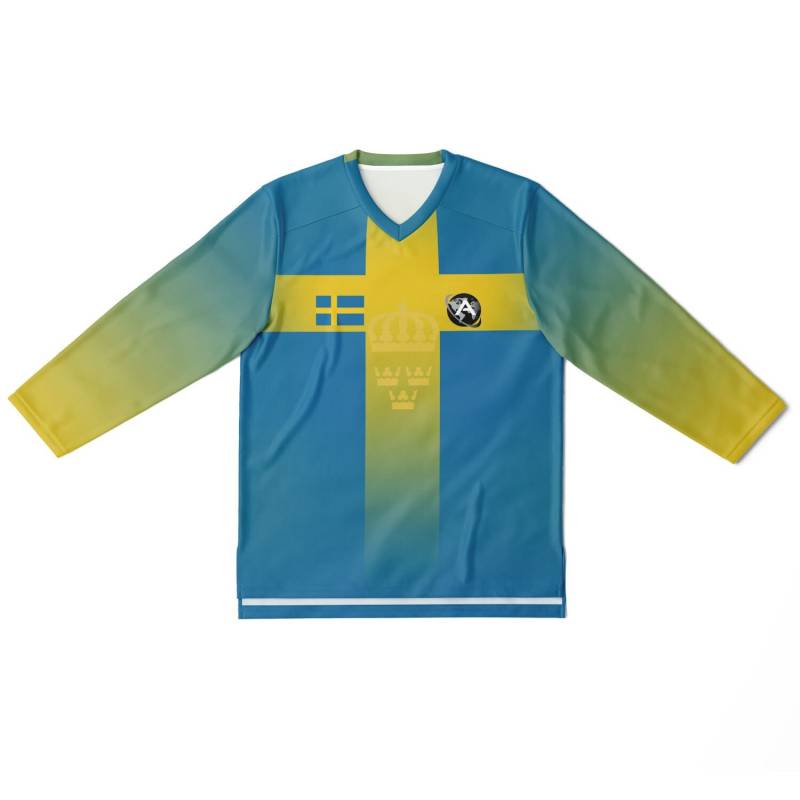 Personalisable Sweden Unisex Ice Hockey Fan Jersey Personalisable Sweden Unisex Ice Hockey Fan Jersey von Kombitrix
