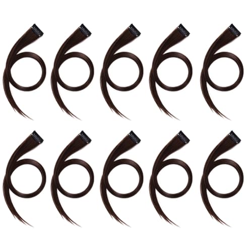 Komdndht 10 Stk. Regenbogen-Highlight-Haarverlängerungs-Haarnadeln, Glatt, Zuschneidbar, für Mädchen, Falsches Haar, Feine Verarbeitung von Komdndht