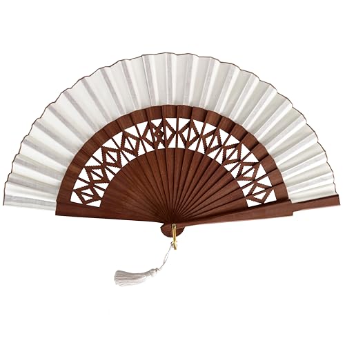 Komencu Handgefertigter Spanischer Fächer - 100% Baumwolle und Sipo-Holz - HandFächer aus Holz und Stoff - Fächer Damen von Komencu