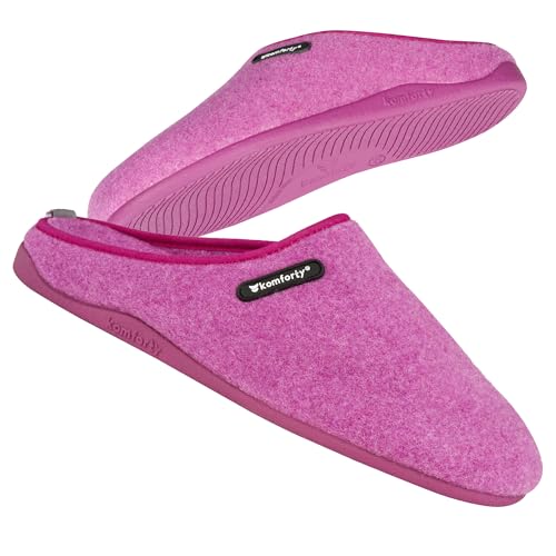 Komforty Hausschuhe Damen Herren - Rutschfeste Hausschuhe für drinnen & draußen - Unisex Warme Pantoffeln aus Wolle von Komforty