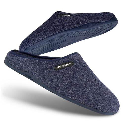 Komforty Hausschuhe Damen Herren - Rutschfeste Hausschuhe für drinnen & draußen - Unisex Warme Pantoffeln aus Wolle von Komforty