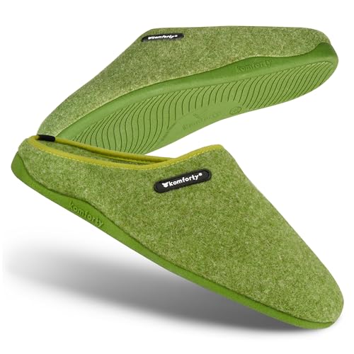 Komforty Hausschuhe Damen Herren - Rutschfeste Hausschuhe für drinnen & draußen - Unisex Warme Pantoffeln aus Wolle von Komforty