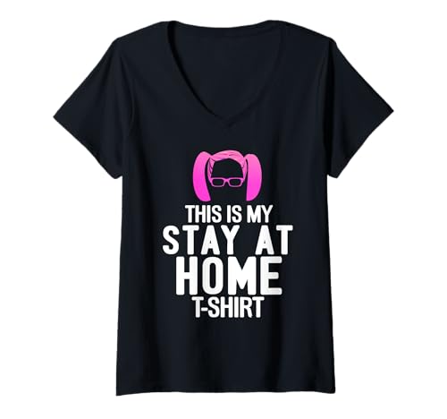 Damen Dies Ist Mein Lustiger Zuhause Humor Spruch T-Shirt mit V-Ausschnitt Damen Dies Ist Mein Lustiger Zuhause Humor Spruch T-Shirt mit V-Ausschnitt von Komische Zuhause Leben Fans