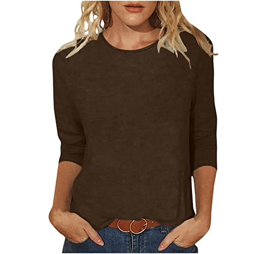 3/4 Ärmel Pullover Damen Glitzer Druck Oberteile Festlich Bluse Langarm T-Shirt Pailletten Muster Langarmshirt Basic Sport Shirt Locker Rundhals Pulli Tops Sportshirt Blusen & Tuniken für Damen von Komiseup
