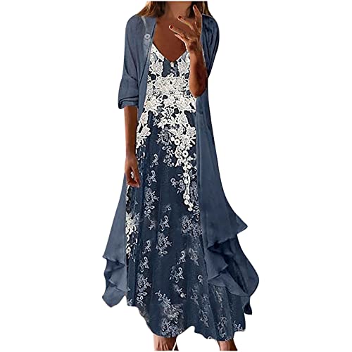 Abendkleid Damen Kurz Kleider Damen Festlich Kurz 3/4 Ärmel Loose Elegant Abendkleider Lang von Komiseup