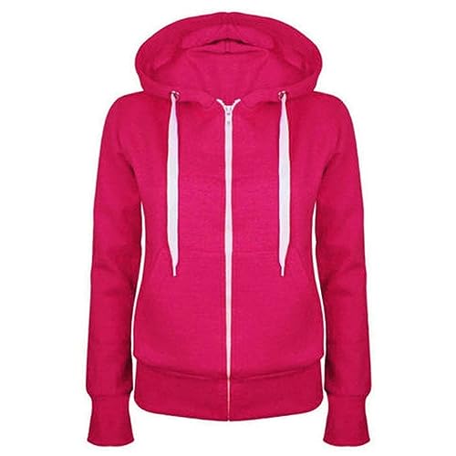 Bomberjacke Damen Leicht Sommerjacke Blouson Jacke Kurz Sportjacke Reißverschluss Sweatjacke Einfarbig Übergangsjacke Dünne Langarm College Jacke Zip Kapuzenjacke Teenager Mädchen Fahrradjacke S-XXL von Komiseup