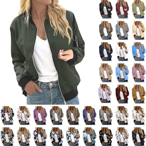 Bomberjacke Damen Leichte Sommerjacke Blouson Jacke Einfarbig Übergangsjacke Kurz Pilotenjacke Reißverschluss Sweatjacke Dünne Langarm College Jacke Teenager Mädchen Fahrradjacke Zip Frühlingsjacke Bomberjacke Damen Leichte Sommerjacke Blouson Jacke Einfarbig Übergangsjacke Kurz Pilotenjacke Reißverschluss Sweatjacke Dünne Langarm College Jacke Teenager Mädchen Fahrradjacke Zip Frühlingsjacke von Komiseup