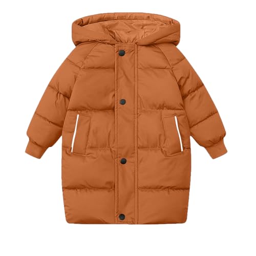 Daunenjacken Mädchen Lang Wintermäntel Dicke Warme Winterjacke Outdoor Winddichte Pufferjacke Kapuzen Leicht Daunen Jacke Kinder Kapuzenjacke mit Reißverschluss Locker Fleecefutter Steppjacke von Komiseup