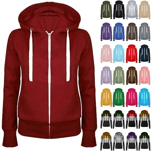 Fleecejacke Damen Lang Sweatjacke mit Kapuze Oversize Y2K Sweatshirt Elegant Einfarbig Kapuzenjacke mit Reißverschluss Langarm Sport Style Trainingsjacke Teenager Mädchen Zip Hoodie Sportjacke S-5XL Fleecejacke Damen Lang Sweatjacke mit Kapuze Oversize Y2K Sweatshirt Elegant Einfarbig Kapuzenjacke mit Reißverschluss Langarm Sport Style Trainingsjacke Teenager Mädchen Zip Hoodie Sportjacke S-5XL von Komiseup