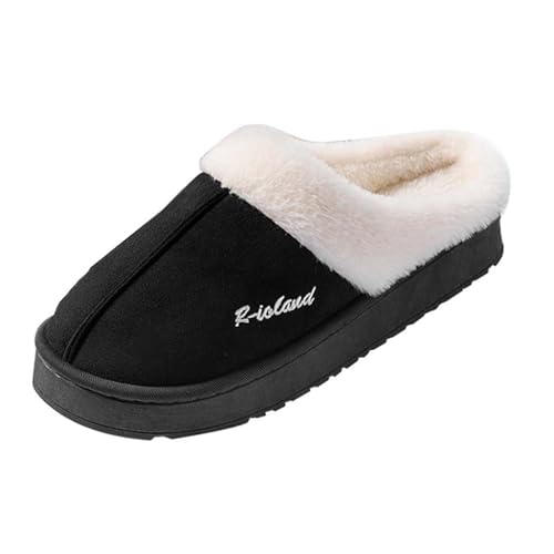 Hausschuhe Damen Winter Plüsch Pantoffeln Herren Einfarbige Warme Filzpantoffeln Unisex Bequeme Rutschfest Slippers Flauschige Baumwolle Hausschuhe Fleece House Pantoffeln Innen Und Außen Zuhause von Komiseup