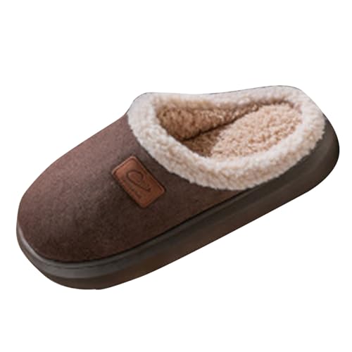 Hausschuhe Herren Winter Plüsch Pantoffeln Damen Warm Filzpantoffeln Frauen Bequem Slippers Unisex rutschfeste Hausschlappen Fleece gefüttert Winterpantoffeln Indoor Hausschuhe für Frauen und Männer von Komiseup