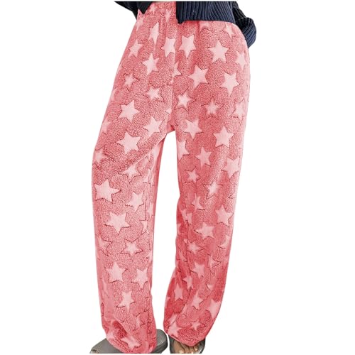 Jogginghose Damen Warme Sherpa Gefüttert Winterhose Locker Sporthose mit Kordelzug Jogger Fleece Hosen Flauschig Freizeithose Teddy Fleece Haushose Pyjama Hose Sport Fitness Hosen Yogahose Pyjamahose von Komiseup