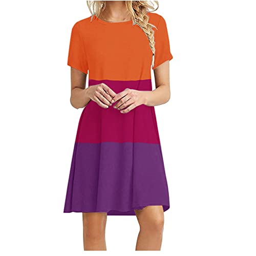 Kleid Damen Elegant Cut Outs Partykleid V-Ausschnitt Midikleid Bishop Ärmel Minikleid A-Linie Kleider Elegant Blusekleid FreizeitkleidV Ausschnitt Midikleid Sommer Camis Swing Kleid von Komiseup