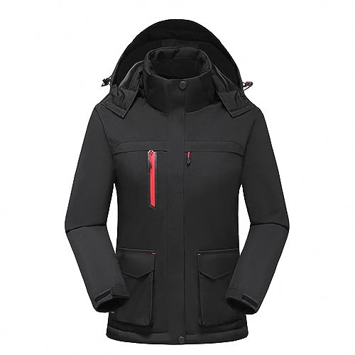 Komiseup Beheizbare Jacke Damen Herren Heizjacke mit 3 Stufen Einstellbar Sweatjacke Langarm Kapuzenjacke Unisex Winterjacke USB Eletriksche Warm Outdoorjacke Winddicht Übergangsjacke Sportjacke 06 von Komiseup