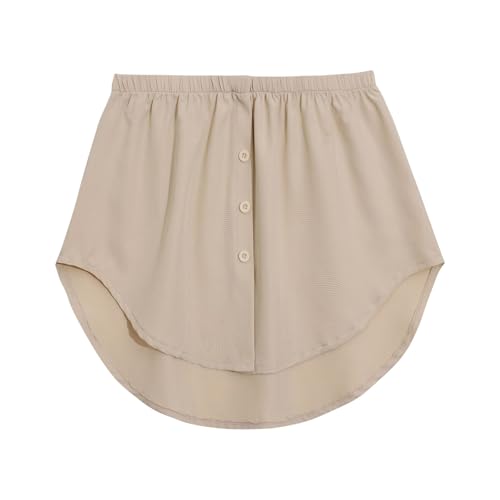 Komiseup Fake Top Damen Hemdverlängerungen Stretch Rock mit Gefälschtem Saum Geschichtet Shirt Extender Half Slips Frauen Einstellbare Rock Teenager Mädchen Gefälscht Lower Skirt Untere Sweep Halbe von Komiseup