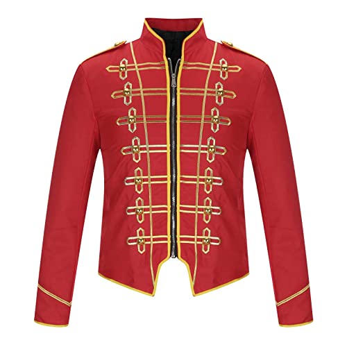 Komiseup Herren Viktorianischer Halloween Langarm Stehkragen Steampunk Gothic Blazer Jacke von Komiseup