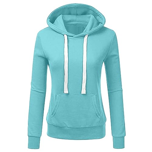 Komiseup Hoodie Damen Farbblock Kapuzenpullover Lässige Oversize Kapuzenpulli Herbst Winter Hoody Jacke Top mit Taschen und Kordelzug Langarm Pullover Sweatshirt mit Kapuze Sport Langarmshirt von Komiseup