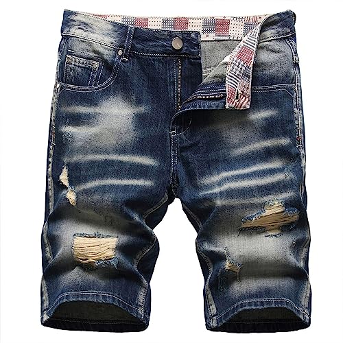 Komiseup Jeans Shorts Herren Sommer Kurze Hosen Männer Sommer Denim Shorts Herren Jeans Große Größen Kurze Jeanshose Herren Lässig Baggy Jorts Stretch Denim Half Pants Cargohose Sommerhose Jogginghose von Komiseup