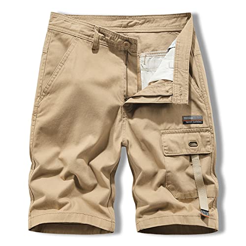 Komiseup Kurze Hosen Herren, Chino Hose Herren, Cargo Shorts Herren, Herren Baumwolle Kurze Arbeitshose Cropped Hose Sommer Freizeit Shorts Männer Arbeitshosen Sporthose Jogginghose von Komiseup