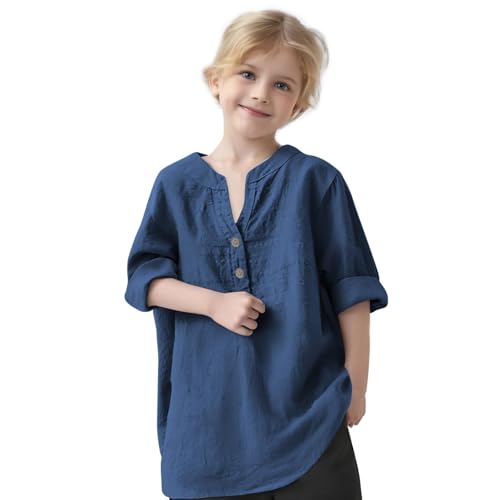 Komiseup Musselin Bluse Mädchen Sommer Baumwolle Leinenbluse Elegant Einfarbig Tshirt Teenager Mädchen Leinenhemd Übergröße Langarm V-Ausschnitt Longbluse Kinder Langarmshirt mit Knöpfe 3-11 Jahre Komiseup Musselin Bluse Mädchen Sommer Baumwolle Leinenbluse Elegant Einfarbig Tshirt Teenager Mädchen Leinenhemd Übergröße Langarm V-Ausschnitt Longbluse Kinder Langarmshirt mit Knöpfe 3-11 Jahre von Komiseup