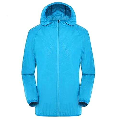 Komiseup Regenjacke Damen Herren Regenponcho Dünne Übergangsjacke Wasserdicht Atmungsaktiv Regenmantel Leicht Faltbar Funktionsjacke mit Kapuze Sport Winddicht Radtrikots Unisex Sonnenschutzkleidung von Komiseup