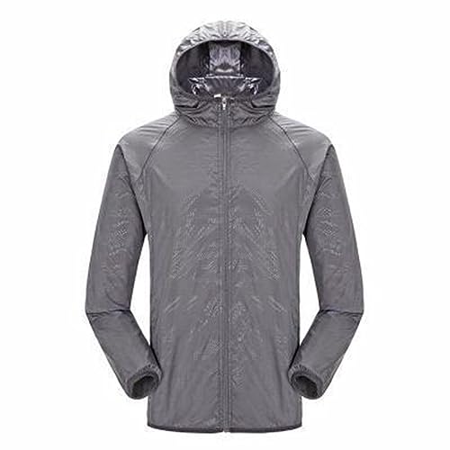 Komiseup Regenjacke Damen Herren Regenponcho Dünne Übergangsjacke Wasserdicht Atmungsaktiv Regenmantel Leicht Faltbar Funktionsjacke mit Kapuze Sport Winddicht Radtrikots Unisex Sonnenschutzkleidung von Komiseup