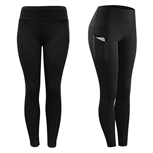 Komiseup Sport Leggings Damen mit Tasche High Waist Lang Leggins Blickdicht Yogahose Booty Scrunch Sporthose Fitness Gym Yoga Pants Jogginghose Freizeithose von Komiseup