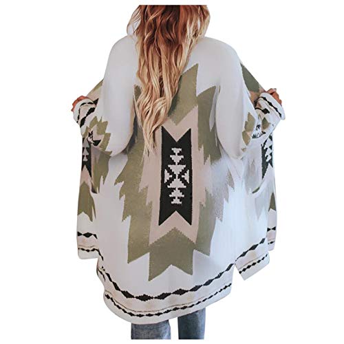 Komiseup Strickjacke Damen Lang, Damen Winter Vintage Tribal Strickjacke Strick Pullover Mantel Bluse Top von Komiseup