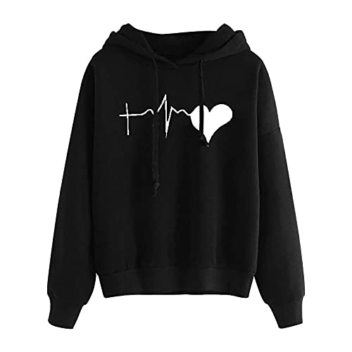 Komiseup Teenager Mädchen Kawaii Kapuzenpullover Hoodie Pullover Sweatshirt mit Kapuze Cute Muster Pullover Pulli Langarmshirt Slim Fit Freizeit Sport Fitness Outdoor Casual Style mit Kordelzug von Komiseup