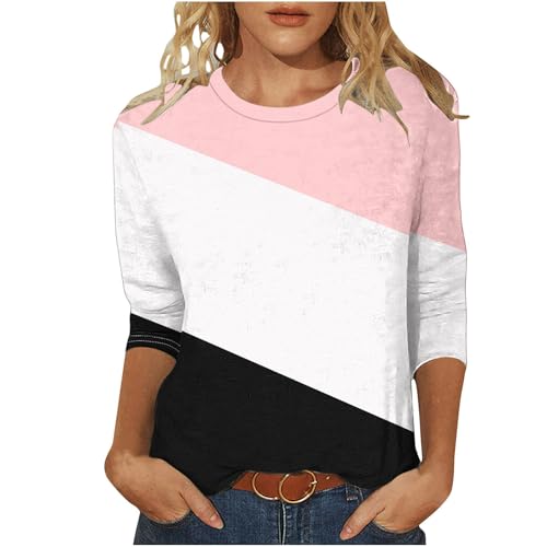Komiseup Tshirt Damen 3/4 Ärmel Shirt Basic Rundhals Bluse Elegant Einfarbige Tunika Tops Leopard Druck Oberteile Mode Colour Block Longbluse Große Größen Baumwolle Sommershirt Slim Fit Sportshirt Komiseup Tshirt Damen 3/4 Ärmel Shirt Basic Rundhals Bluse Elegant Einfarbige Tunika Tops Leopard Druck Oberteile Mode Colour Block Longbluse Große Größen Baumwolle Sommershirt Slim Fit Sportshirt von Komiseup