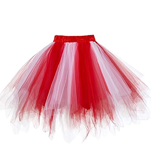 Komiseup Tüllrock Damen Tüll Tütü Rock 50er Rockabilly Minirock Elastische Hohe Taille Ballettrock Fasching Petticoat Erwachsene Tutu Geschichtet Unterrock Karneval Kostüm Cosplay Festliche Outfit von Komiseup