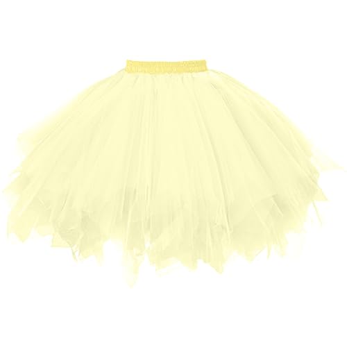 Komiseup Tüllrock Damen Tüll Tütü Rock 50er Rockabilly Minirock Glitzer Pailletten Petticoat Kurz Ballett Unterrock Fasching Erwachsene Tutu Geschichtet Rock Karneval Kostüm Cosplay Festliche Outfit von Komiseup