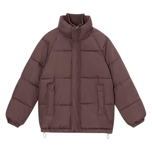 Komiseup Winterjacke Damen, Übergangsjacke Damen, Fleecejacke Damen, Teddyjacke Damen, Steppjacke Damen Lang Stehkragen Daunenjacke Winter Lang Jacke Mantel Dick Warm Winterparka Lose Wintermantel 13 von Komiseup