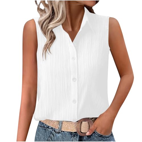Leinenbluse Damen Sommer T Shirt Musselin Bluse Teenager Mädchen Tshirt Kurzarm V-Ausschnitt Leinenhemd Vintage Einfarbig Leinenbluse Große Größen Tunika Tops Button Down Oberteile mit Taschen von Komiseup