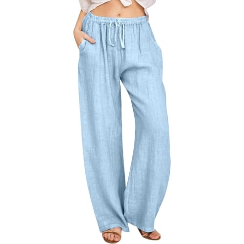 Leinenhose Damen Lang Sommerhose Leicht Casual Hosen Übergröße Baumwolle Leinen Freizeithose Frauen Weite Hose Sommer Locker Strandhose Bequeme Atmungsaktive Loose Pants Elegant Einfarbig Stoffhose Leinenhose Damen Lang Sommerhose Leicht Casual Hosen Übergröße Baumwolle Leinen Freizeithose Frauen Weite Hose Sommer Locker Strandhose Bequeme Atmungsaktive Loose Pants Elegant Einfarbig Stoffhose von Komiseup