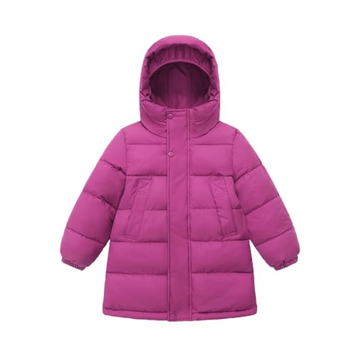 Mädchen Winterjacke Warme Puffer Jacke Kinder Lang Daunenjacke Winter Kuscheljacke Mode Kinderjacke Casual Coat Dicke Steppjacke Einfarbige Pufferjacke Locker Kapuzenjacke Outdoor Jacken für Kinder von Komiseup