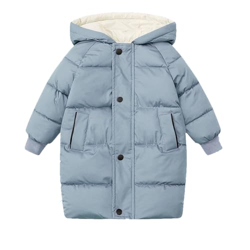 Mädchen Winterjacke Warme Puffer Jacke Kinder Lang Daunenjacke Winter Kuscheljacke Mode Kinderjacke Casual Coat Dicke Steppjacke Einfarbige Pufferjacke Locker Kapuzenjacke Outdoor Jacken für Kinder von Komiseup