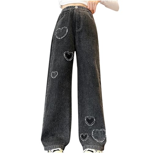 Mädchen Zerrissene Jeans Baggy Weites Bein Schlaghose Vintage Distressed Denim Hose Kinder Hohe Taille Jeanshose Leichte Farbe Ästhetische Streetwear Teenager Mädchen Lange Hose Mode Sommer Keidung von Komiseup