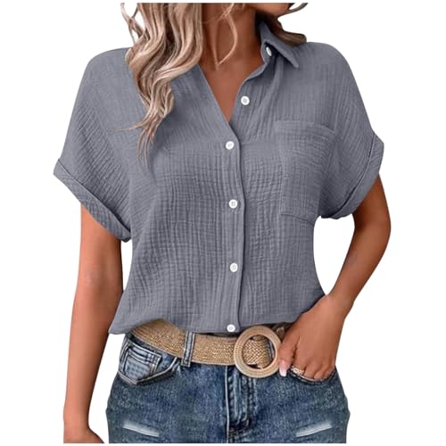 Musselin Bluse Damen Dünne Baumwolle Leinenbluse Oversized Leinenhemd Elegant Einfarbig Longbluse Revers Einreihiges Hemd Große Größen V-Ausschnitt Musselin Hemd mit Taschen Button Down Oberteile Musselin Bluse Damen Dünne Baumwolle Leinenbluse Oversized Leinenhemd Elegant Einfarbig Longbluse Revers Einreihiges Hemd Große Größen V-Ausschnitt Musselin Hemd mit Taschen Button Down Oberteile von Komiseup